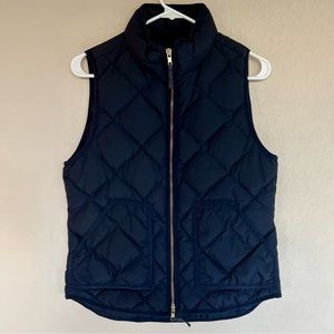 J. Crew navy blue puffer vest, size small